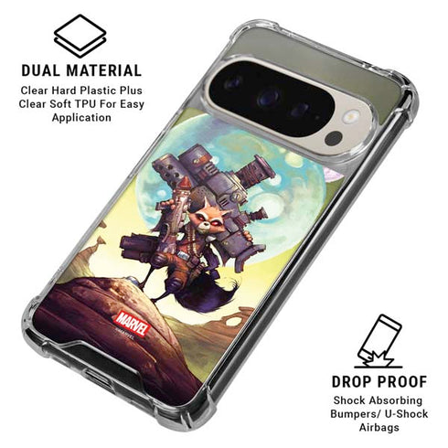 Marvel Rocket Raccoon Armored Arsenal Google Pixel 9 Pro XL Clear Case